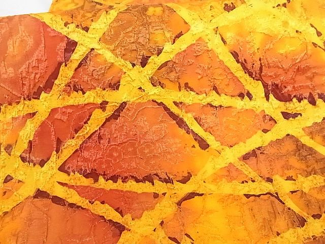 平和屋着物■六通柄袋帯 幾何学文様 正絹 逸品 A-tn2308