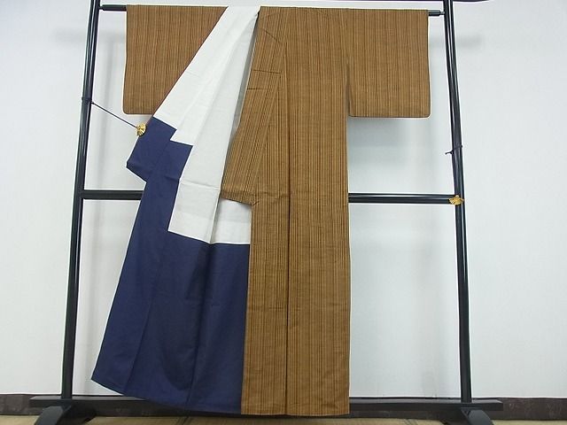 平和屋着物■上質な紬 縞 逸品 tw2329