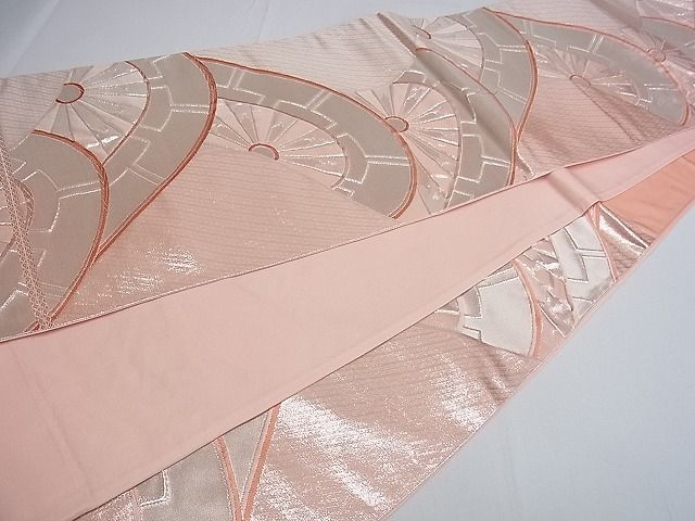 平和屋着物■六通柄袋帯　片輪車　銀糸　逸品　tw3461