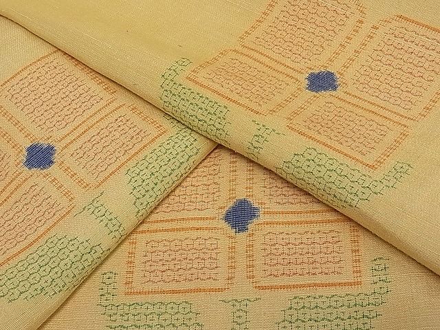 平和屋着物■上質な紬 80亀甲 草花文 逸品 ua2308