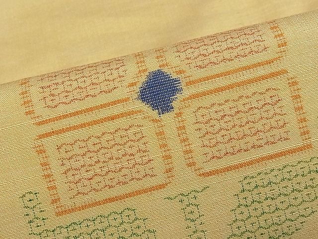 平和屋着物■上質な紬 80亀甲 草花文 逸品 ua2308
