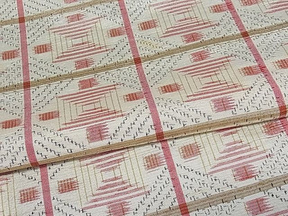 平和屋着物■上質な紬 格子吉祥文 逸品 ua4097