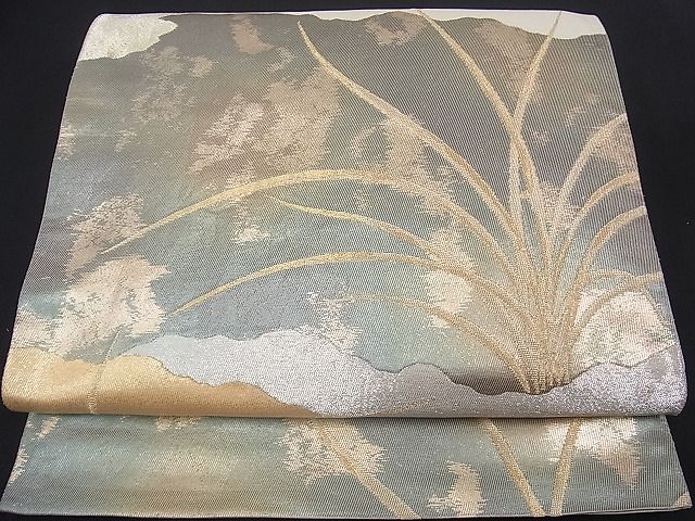 平和屋着物■六通柄袋帯 道長草木文 金銀糸 引箔 逸品 ud0058