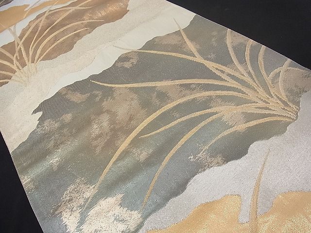 平和屋着物■六通柄袋帯 道長草木文 金銀糸 引箔 逸品 ud0058