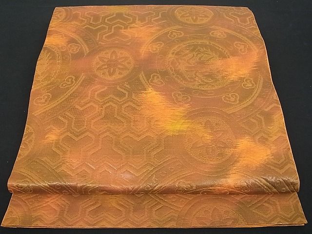 平和屋着物■六通柄 本袋帯 吉祥花丸文 逸品 ud0105
