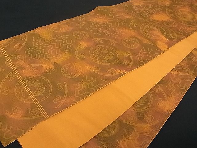 平和屋着物■六通柄 本袋帯 吉祥花丸文 逸品 ud0105