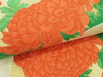 平和屋着物■九寸名古屋帯 唐織 扇面草花文 金銀糸 逸品 ud0252