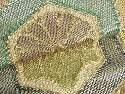 平和屋着物■佐賀錦 六通柄袋帯 亀甲花文 金糸 逸品 ud0334