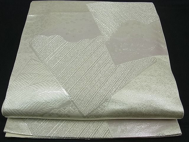 平和屋着物■六通柄袋帯 色紙重ね吉祥文 銀糸 逸品 ud0546