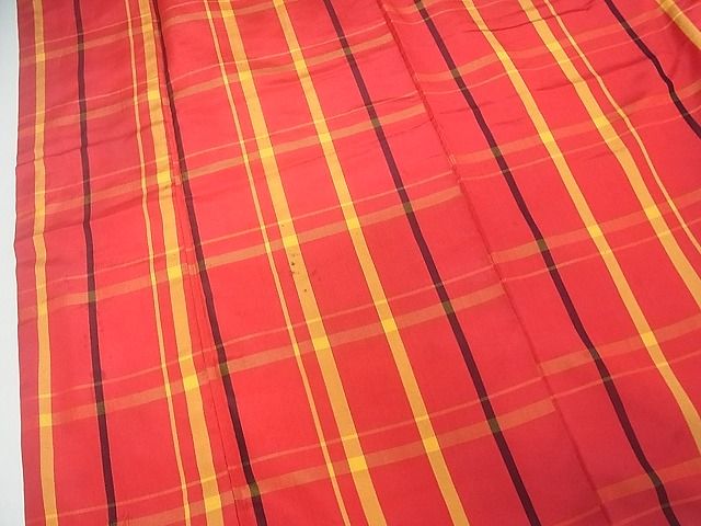 平和屋着物■上質な紬 格子 逸品 ud0637