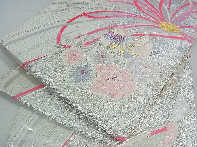 平和屋着物■六通柄袋帯 鴛鴦花文 金銀糸 逸品 ud0866