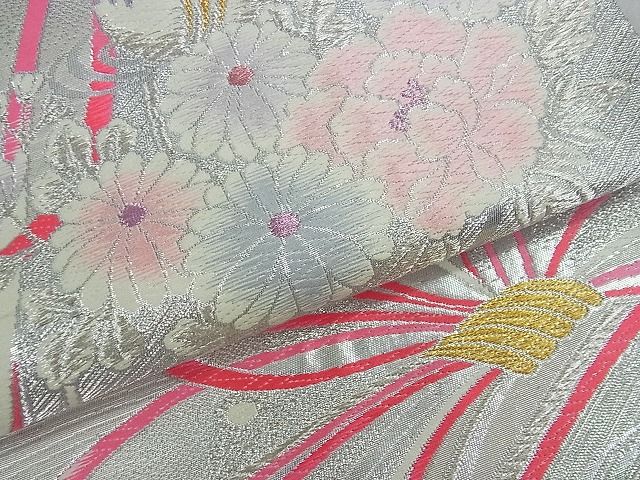 平和屋着物■六通柄袋帯 鴛鴦花文 金銀糸 逸品 ud0866