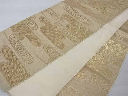 平和屋着物■六通柄袋帯 霞取り流水吉祥文 金糸 逸品 ud0939
