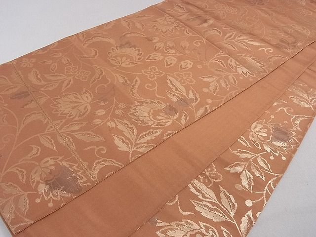 平和屋着物■六通柄京袋帯 更紗花唐草文 金糸 逸品 ud0976