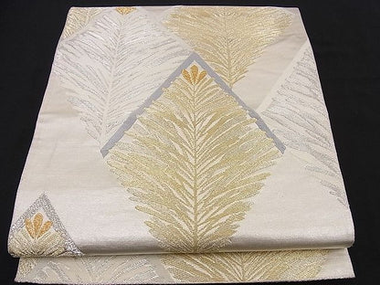 平和屋着物■六通柄袋帯 松葉菱文 金銀糸 逸品 n-ui0097
