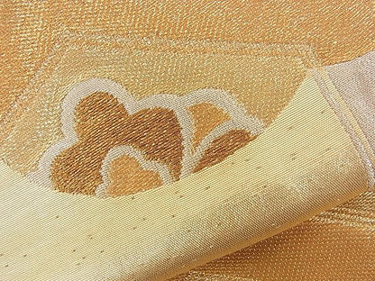 平和屋着物■六通柄袋帯 雲取り花菱亀甲文 金銀糸 逸品 n-ui0271