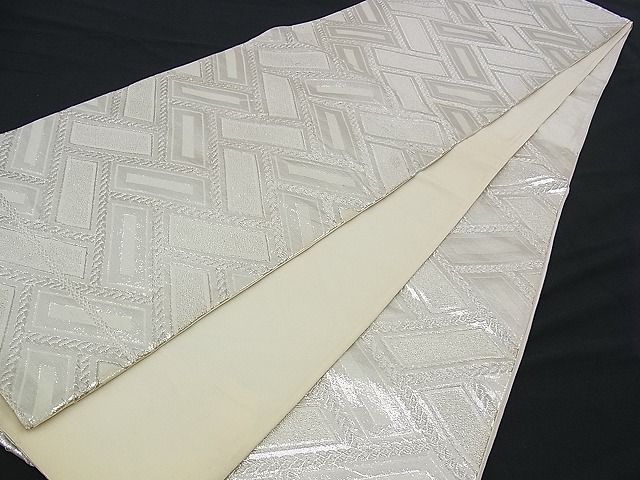 平和屋着物■六通柄袋帯 檜垣文 銀糸 逸品 n-ui0280