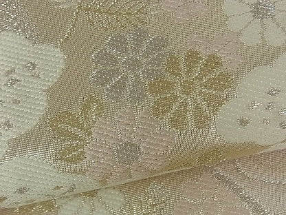 平和屋着物■西陣 六通柄袋帯 地紙流水花鳥文 金銀糸 逸品 ut2028