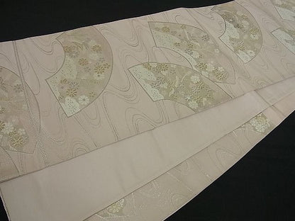 平和屋着物■西陣 六通柄袋帯 地紙流水花鳥文 金銀糸 逸品 ut2028