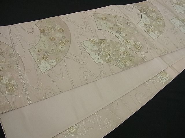 平和屋着物■西陣 六通柄袋帯 地紙流水花鳥文 金銀糸 逸品 ut2028