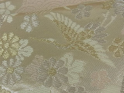 平和屋着物■西陣 六通柄袋帯 地紙流水花鳥文 金銀糸 逸品 ut2028