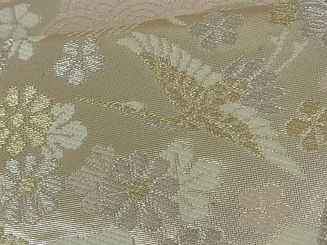平和屋着物■西陣 六通柄袋帯 地紙流水花鳥文 金銀糸 逸品 ut2028