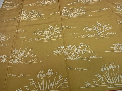 平和屋着物■上質な紬 草花文 逸品 ut2084