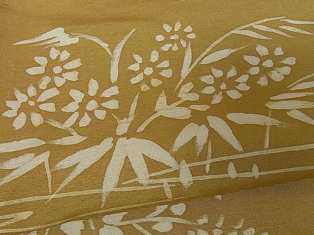 平和屋着物■上質な紬 草花文 逸品 ut2084