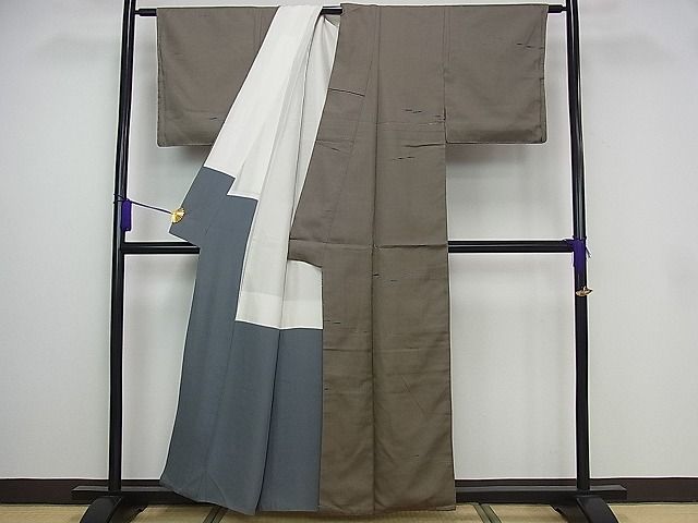 平和屋着物■上質なお召 吉祥文 逸品 ut2444