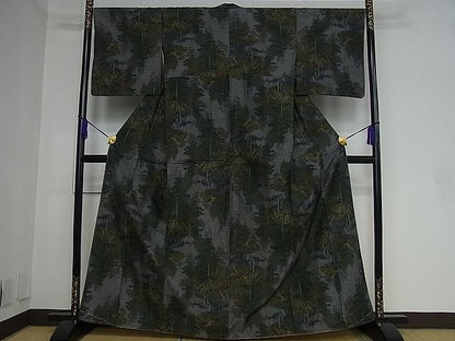 平和屋着物■上質な紬 樹林文 逸品 ut2506