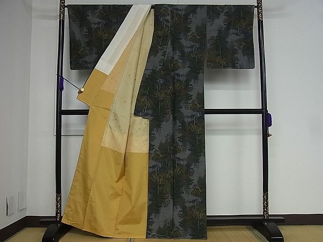 平和屋着物■上質な紬 樹林文 逸品 ut2506