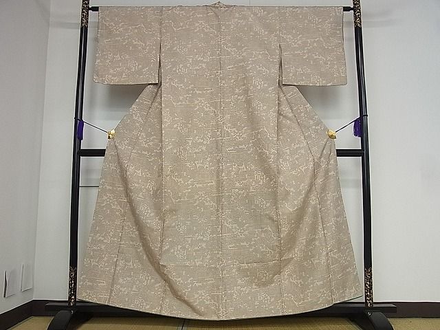 平和屋着物■上質な紬 風景吉祥文 逸品 ut2584