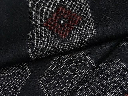 平和屋着物■上質なお召 亀甲重ね花文 逸品 ut3824