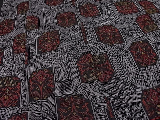 平和屋着物■上質な紬 吉祥花文 逸品 ut3993