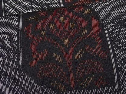 平和屋着物■上質な紬 吉祥花文 逸品 ut3993