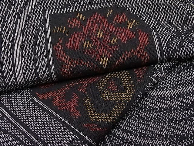 平和屋着物■上質な紬 吉祥花文 逸品 ut3993