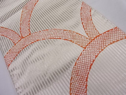 平和屋着物■六通柄袋帯 唐織 青海波鹿の子文 銀糸 逸品 ut4062