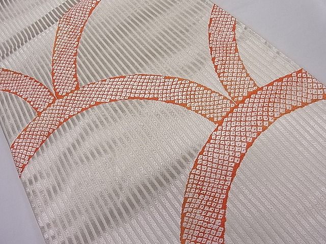 平和屋着物■六通柄袋帯 唐織 青海波鹿の子文 銀糸 逸品 ut4062