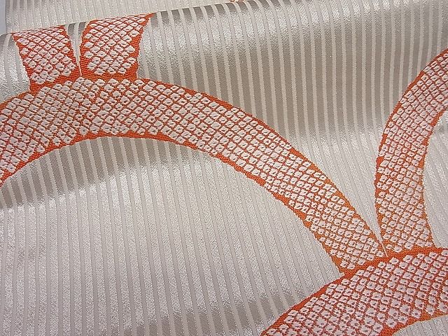 平和屋着物■六通柄袋帯 唐織 青海波鹿の子文 銀糸 逸品 ut4062