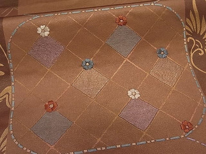 平和屋着物■太鼓柄袋帯 刺繍 花唐草間道 金彩 逸品 ut4068