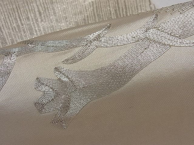 平和屋着物■太鼓柄袋帯　駒刺繍　松　逸品　ut4077