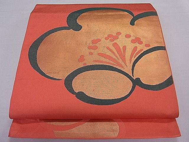平和屋着物■本袋帯 舞花文 金糸 逸品 ut4123