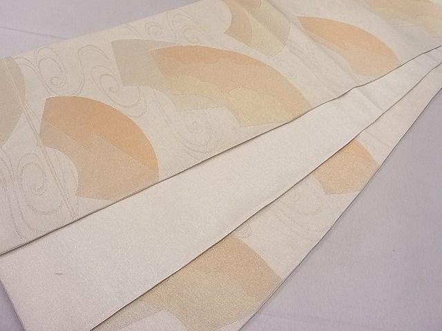 平和屋着物■六通柄袋帯 流水地紙文 金糸 逸品 ut4186