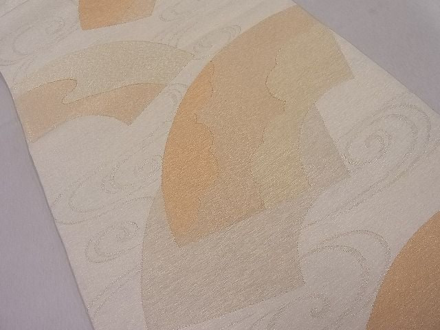 平和屋着物■六通柄袋帯 流水地紙文 金糸 逸品 ut4186