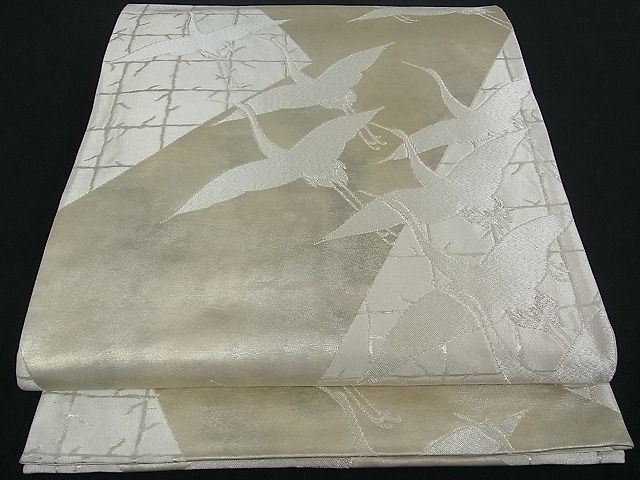 平和屋着物■六通柄袋帯 飛鳥文 銀糸 引箔 逸品 uw0118