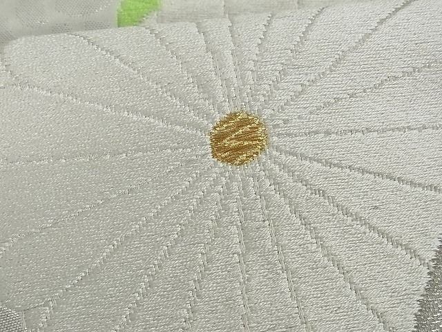 平和屋着物■六通柄袋帯 唐織 立涌菊菱文 金銀糸 逸品 uw0119