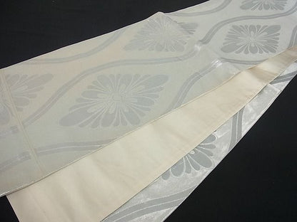 平和屋着物■全通柄袋帯 立涌花文 銀糸 逸品 uw0198
