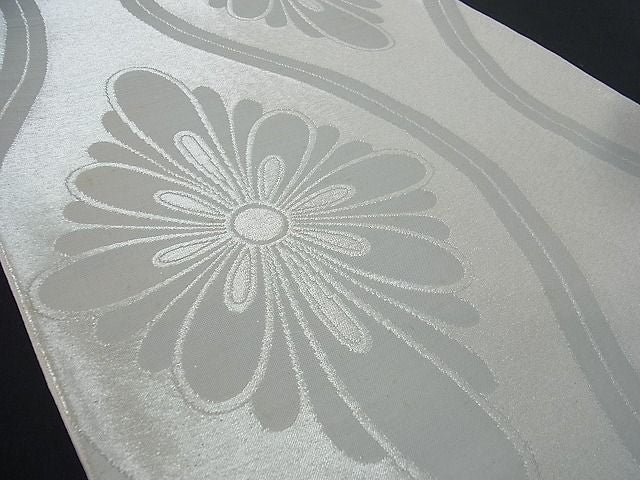 平和屋着物■全通柄袋帯 立涌花文 銀糸 逸品 uw0198