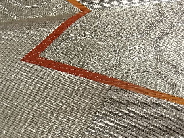 平和屋着物■六通柄袋帯 切嵌蜀江文 銀糸 逸品 uw0232