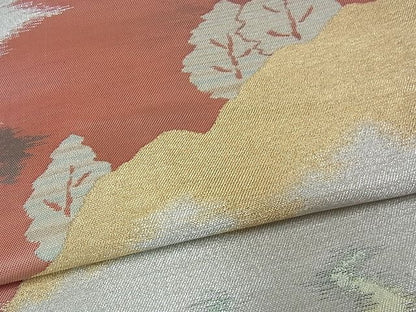 平和屋着物■六通柄袋帯 風景文 金銀糸 逸品 uw0259